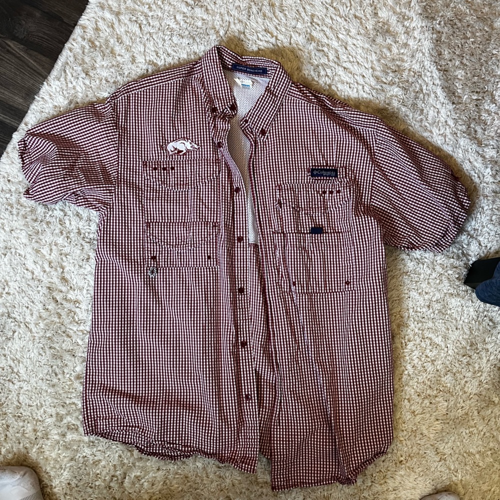 Arkansas razorbacks PFG button down shirt